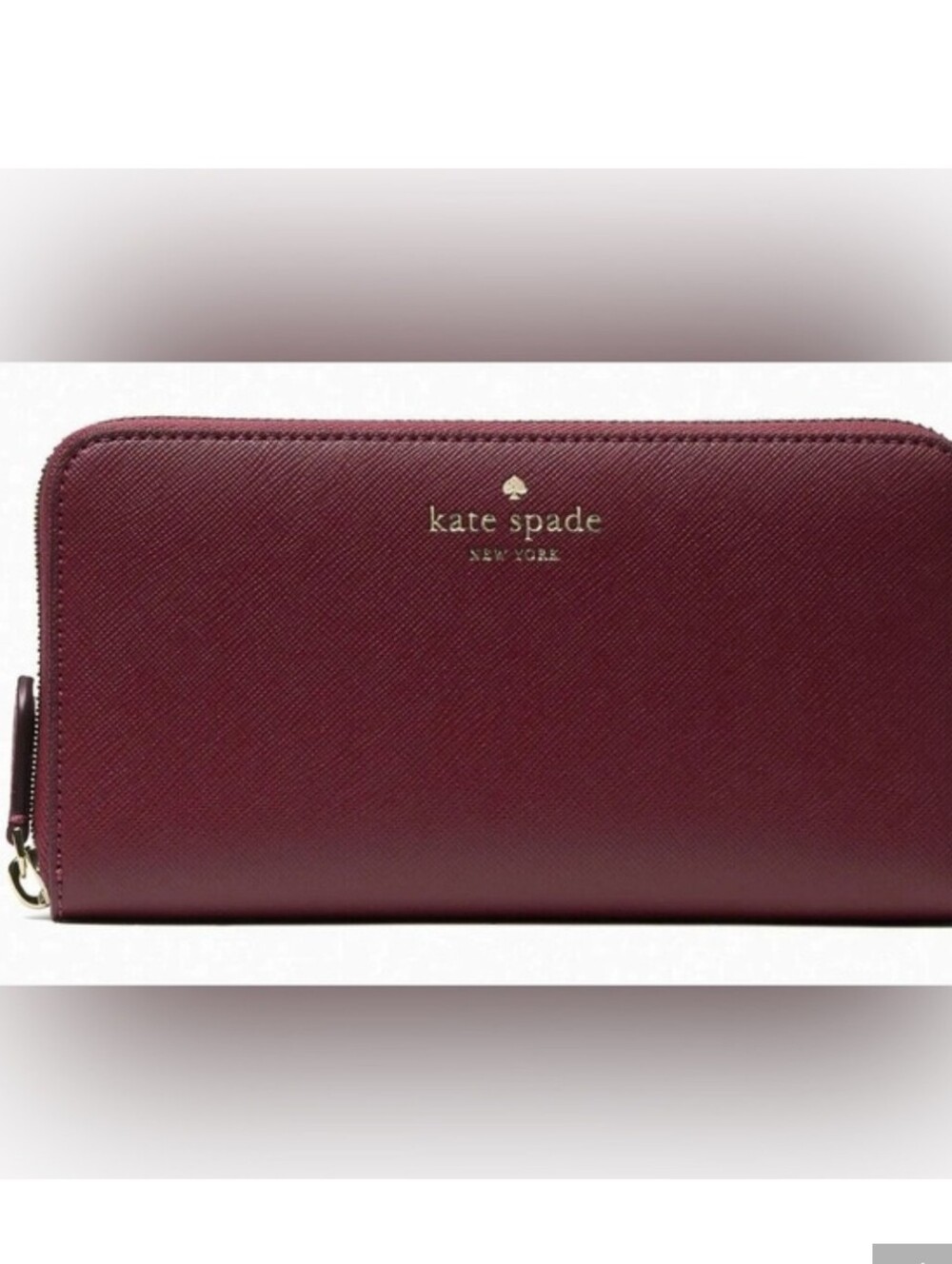 Kate Spade Deep Berry Large Leather Continental Wallet EUC